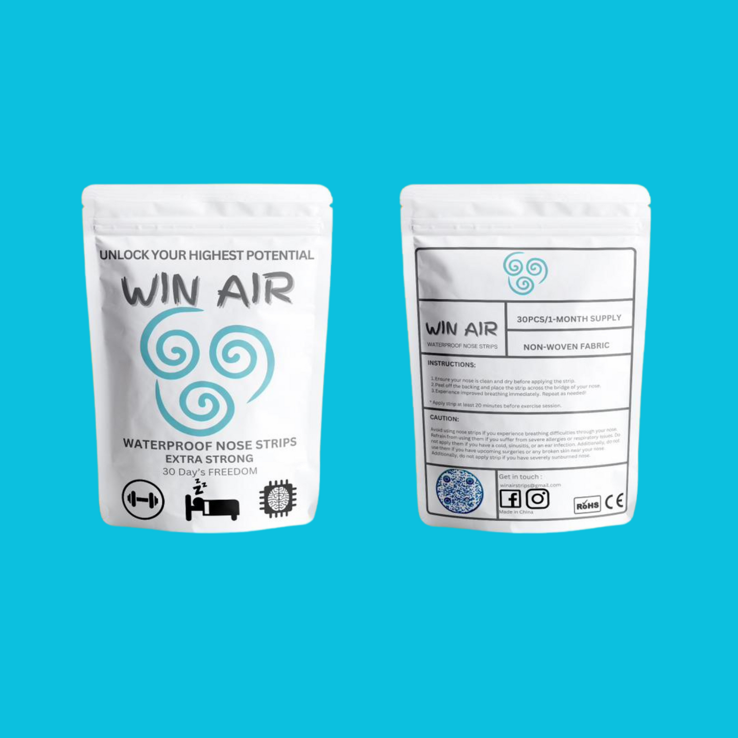 Win Air Transparent Nose Strips – Water-Resistant & Invisible Comfort